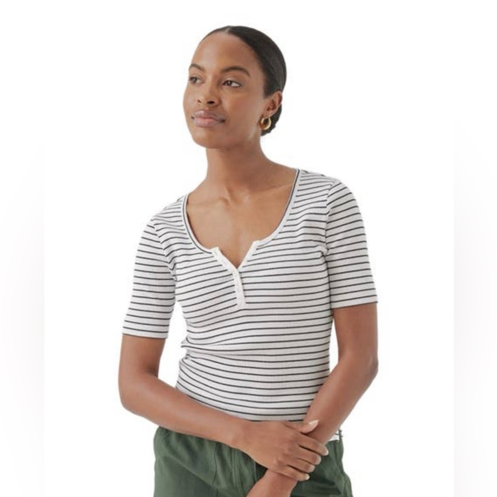 Pact Black and White Organic Cotton Tee